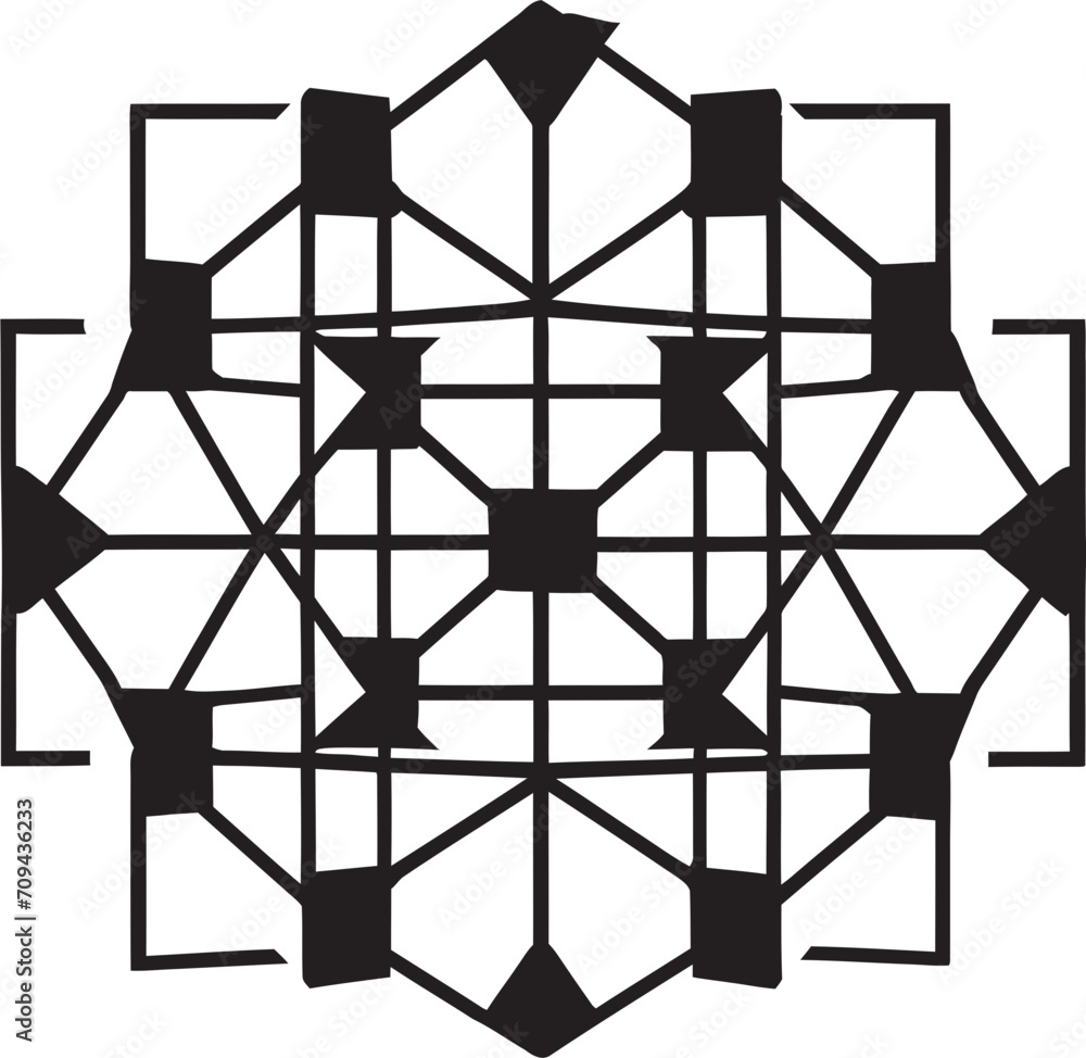 Fototapete abstract enigma black icon featuring vector logo with mystic geometric elements astral fusion mystic