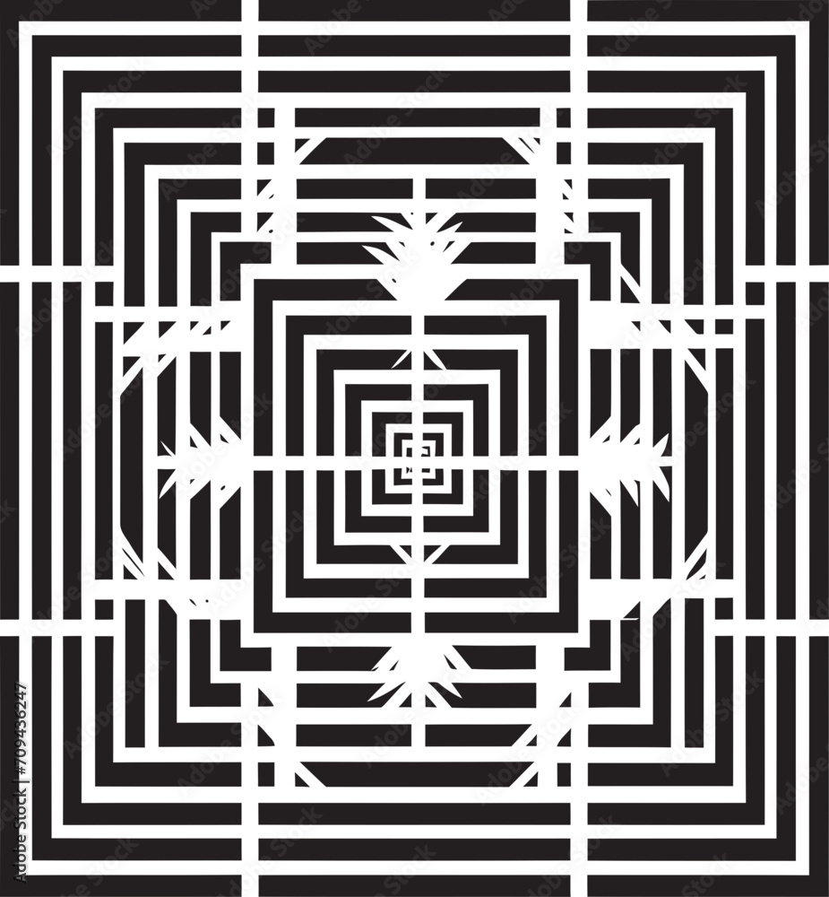 Fototapete quantum matrix elegant black icon depicting vector logo with abstract patterns ephemeral geometry ve