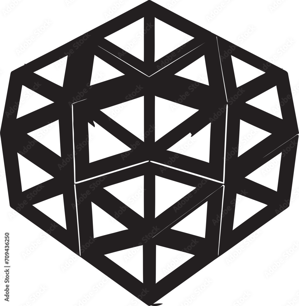 Fototapete ephemeral geometry vector logo design showcasing black abstract geometric shapes dynamic perspective