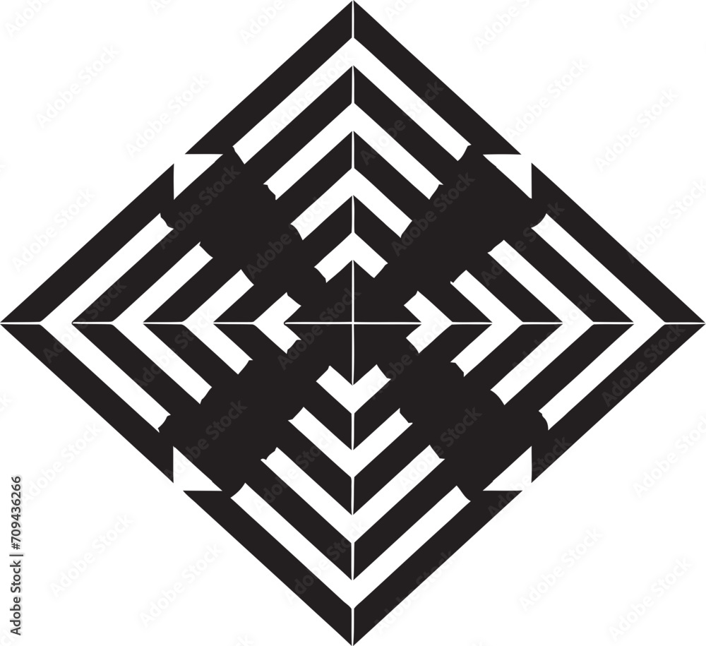 Fototapete ephemeral geometry elegant black icon depicting vector logo with abstract patterns dynamic perspecti