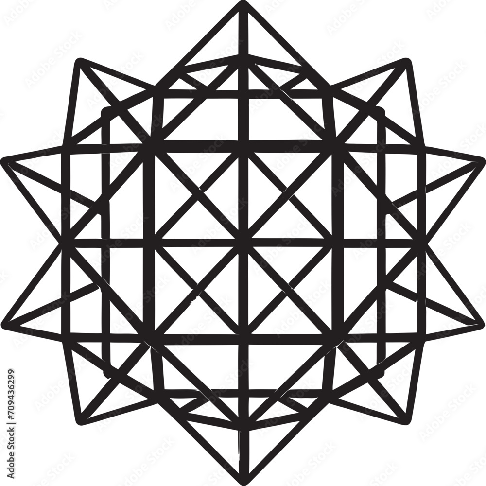 Fototapete ethereal harmony black icon featuring mystic vector logo with geometric elements infinite abstractio