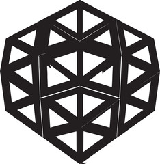 Ephemeral Geometry Vector Logo Design Showcasing Black Abstract Geometric Shapes Dynamic Perspectives Sleek Vector Logo Design with Abstract Black Geometric Patterns