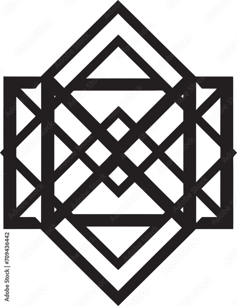 Fototapete shape fusion vector logo design with abstract black geometric forms quantum contours sleek emblem sh