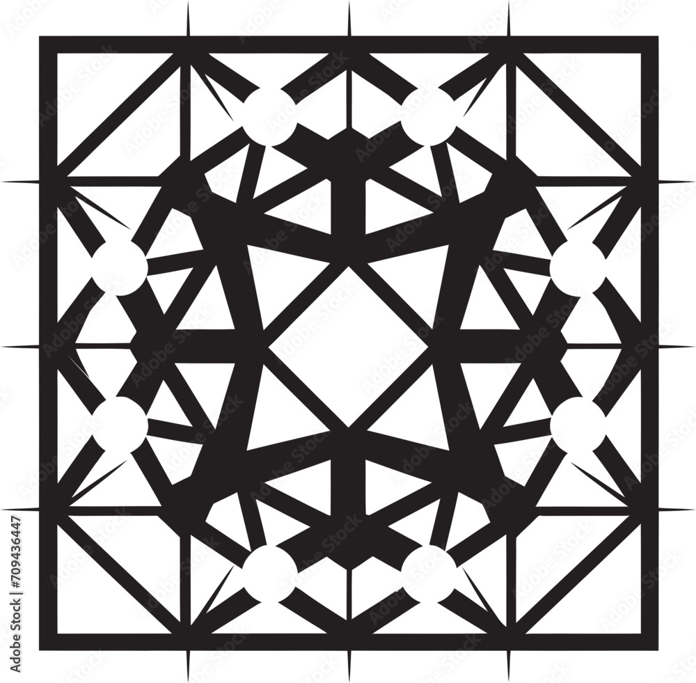 Fototapete infinite angles elegant vector logo design depicting black abstract geometric shapes mystic geometry
