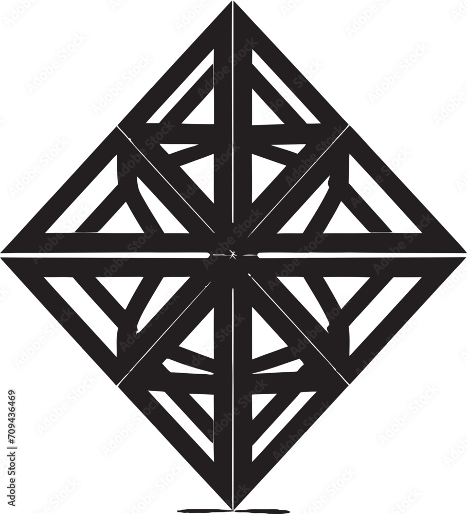 Fototapete ethereal equilibrium sleek black logo featuring abstract geometric forms in vector dimensional harmo