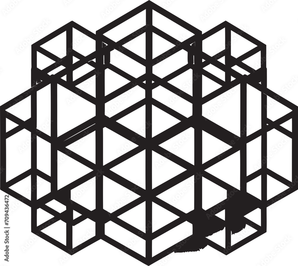 Fototapete abstract elegance black icon depicting vector logo with geometric forms infinite angles sleek vector