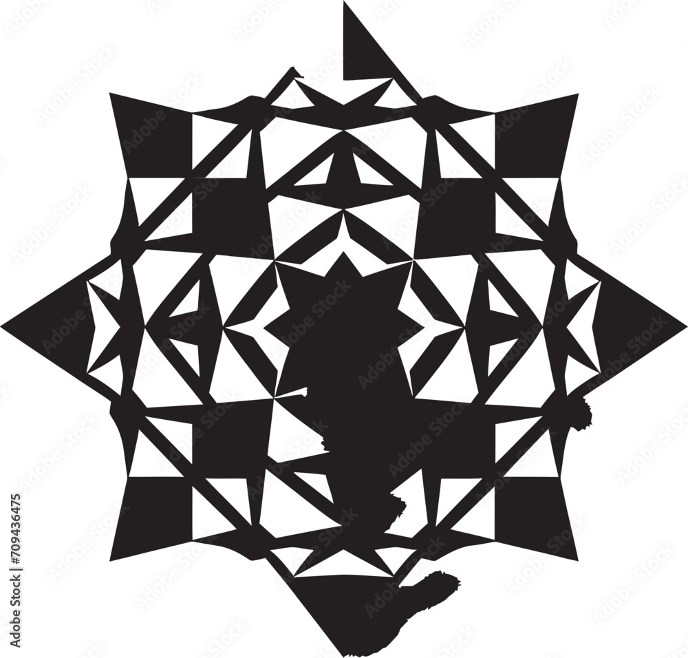 Fototapete infinite angles sleek vector logo design featuring black abstract geometric shapes mystic geometry a