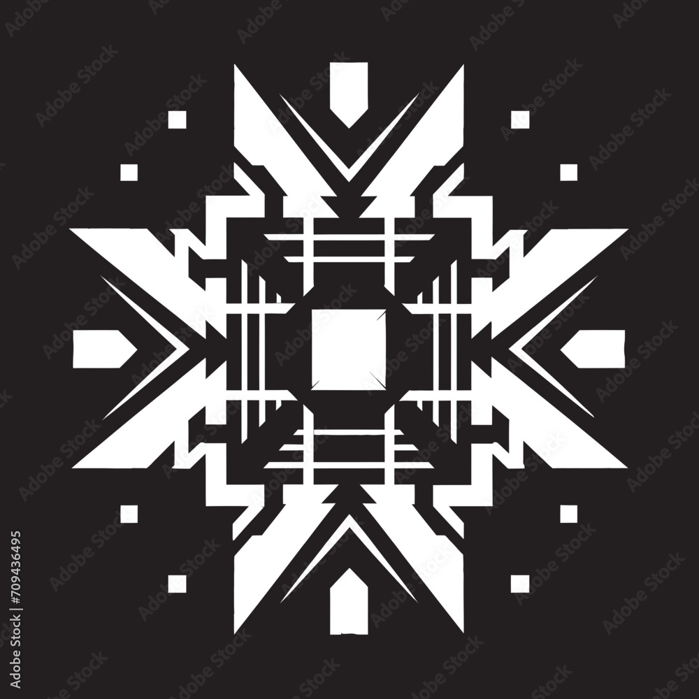 Fototapete quantum contours black icon featuring abstract geometric shape in vector geometric zenith sleek vect