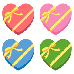 ラッピングしたハートのプレゼント