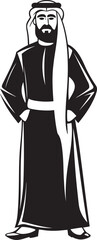 Arabic Essence Black Icon Depicting Arabic Man in Vector Logo Design Majestic Elegance Elegant Emblem with Vector Logo of an Arabic Man