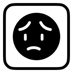 Obraz premium Editable worry, sad face expression emoticon vector icon. Part of a big icon set family. Part of a big icon set family. Perfect for web and app interfaces, presentations, infographics, etc