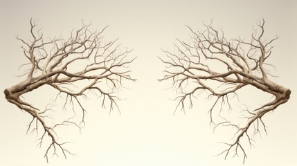 Fototapeta premium Depiction of the formation of limbs, using a visual metaphor of tree branches as a symbol for the budding arms and legs.