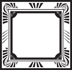 Vintage Opulence Black Emblem Featuring Art Deco Frame Design Timeless Beauty Monochromatic Vector Logo with Art Deco Frame