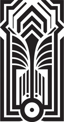 Luxury Fusion Vector Logo Design of Elegant Black Icon with Art Deco Frame Artistry Unveiled Monochromatic Emblem with Art Deco Frame in Vector