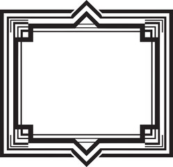 Deco Essence Monochromatic Emblem Showcasing Art Deco Frame in Vector Eternal Glamour Black Vector Logo with Art Deco Frame Design