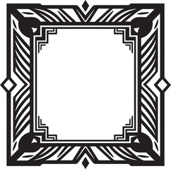 Luxury Fusion Elegant Black Icon with Art Deco Frame in Vector Artistry Unveiled Vector Logo Design of Black Art Deco Frame