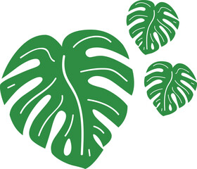 Monstera leaf logo icon vector element