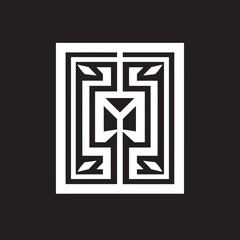 Vintage Opulence Monochromatic Emblem with Art Deco Frame in Vector Timeless Beauty Black Icon Illustrating Art Deco Frame in Vector