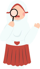 Elementary school muslim girl student