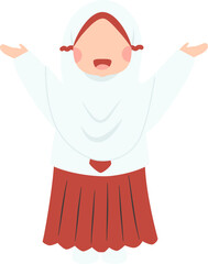 Elementary school muslim girl student