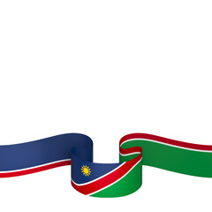 Namibia flag element design national independence day banner ribbon png
