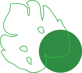 Monstera leaf logo icon vector element
