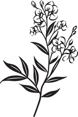Timeless Garden Chic Black Icon for Botanical Florals Natures Symphony Sleek Vector Logo, Black Florals