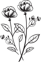 Enchanted Blooms Elegant Black Vector Logo with Florals Floral Tapestry Monochromatic Emblem of Botanical Elements