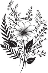 Infinite Blossoms Elegant Emblem, Vector Logo in Black Timeless Garden Chic Black Icon for Botanical Florals