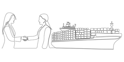 continuous line of entrepreneurs selling cargo ships