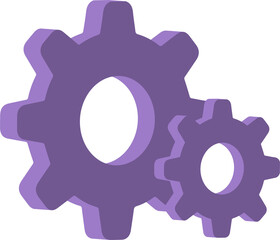 configuration icon, system tools, in purple tones 3d vector, configuration button, gear