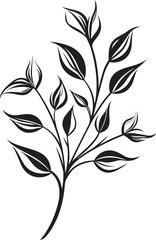 Botanical Harmony Black Icon Featuring Elegant Monochromatic Florals Serenity in Bloom Elegant Emblem with Vector Logo in Black