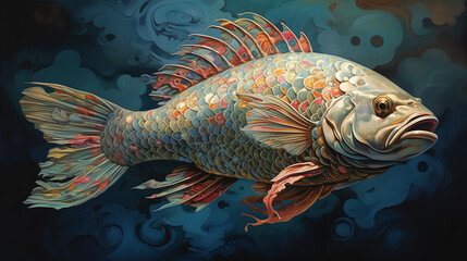 fish art - obrazy, fototapety, plakaty