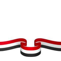 Yemen flag element design national independence day banner ribbon png
