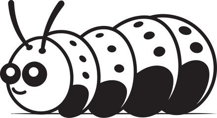 Natures Evolution Elegance Monochrome Emblem for Caterpillar Transformation Inch by Inch Chic Elegant Black Vector Logo for Caterpillar Icon