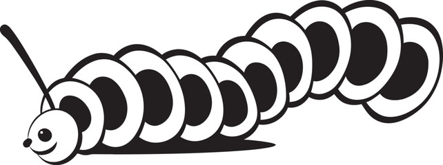 Metamorphosis Magic Chic Vector Logo for Caterpillar Transformation Silk Trail Elegance Sleek Black Icon Illustrating Caterpillar Evolution