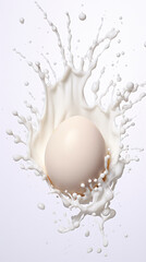 Naklejka na ściany i meble splashes onto a milky white egg