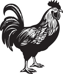 Pecking Order Elegance Chic Black Icon with Vector Chicken Design Farmyard Flourish Monochrome Chicken Icon in Sleek Design