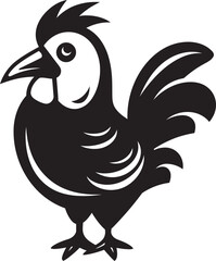 Wings of Wisdom Chic Vector Logo Showcasing Chicken Sophistication Hen House Harmony Elegant Black Icon in Monochromatic Design