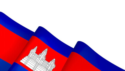 Cambodia flag element design national independence day banner ribbon png
