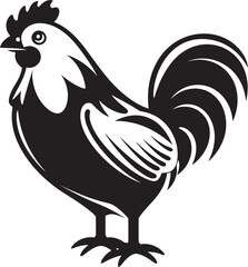 Eggstatic Elegance Monochrome Chicken Icon in Sleek Design Poultry Prowess Chic Black Icon Featuring Chicken Vector Logo