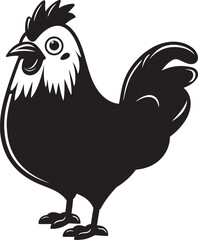 Hen House Harmony Elegant Black Icon in Monochromatic Design Rooster Radiance Sleek Monochrome Chicken Emblem in Black