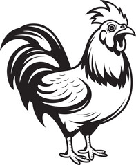 Eggstatic Elegance Monochrome Chicken Icon in Sleek Design Poultry Prowess Chic Black Icon Featuring Chicken Vector Logo