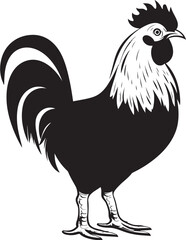 Eggquisite Elegance Chic Monochrome Chicken Emblem in Black Poultry Panache Elegant Black Icon with Vector Chicken Design