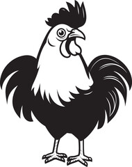 Clucking Classics Monochrome Emblem Illustrating Chicken Harmony Plucky Palette Sleek Black Vector Logo Design for Chicken Icon