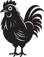 Wings of Wisdom Chic Vector Logo Showcasing Chicken Sophistication Hen House Harmony Elegant Black Icon in Monochromatic Design