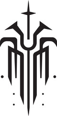 Digital Nexus Sleek Black Vector Logo Design for Cybernetic Abstract Symbol Binary Harmony Monochrome Emblem of Cybernetic Elegance