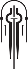 Futuristic Fusion Elegant Black Icon with Vector Cybernetic Abstract Design Techno Threads Chic Abstract Logo Showcasing Cybernetic Sophistication