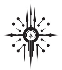Neural Net Elegance Chic Abstract Cybernetic Symbol Digital Nexus Sleek Emblem Illustrating Cybernetic Harmony
