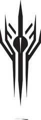 Quantum Quest Abstract Vector Logo for Black Cybernetic Sophistication Tech Tapestry Elegant Cybernetic Emblem in Monochrome Design